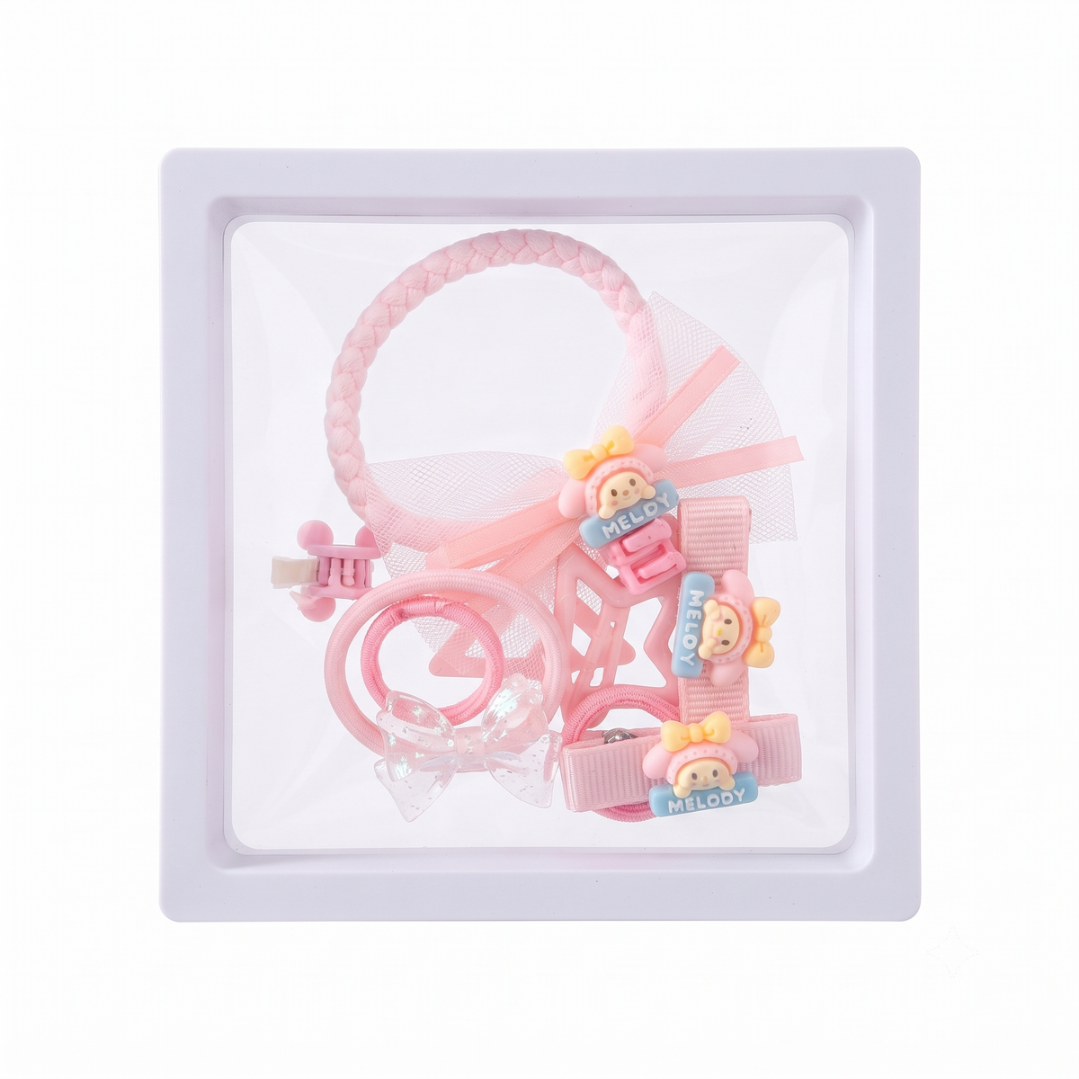 Hair Accessories Set – Girls Hair Clips, Pink Bow Hair Tie, Star Snap Clips, Cartoon Barrettes & Kids Hair Styling Kit