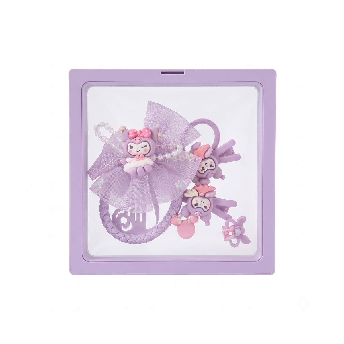 Hair Clips for Girls Kids & Teens – Cute Hair Accessories & Pins Set with Bow Scrunchie, Styling Kit & Transparent Display Box – Birthday Gift Items