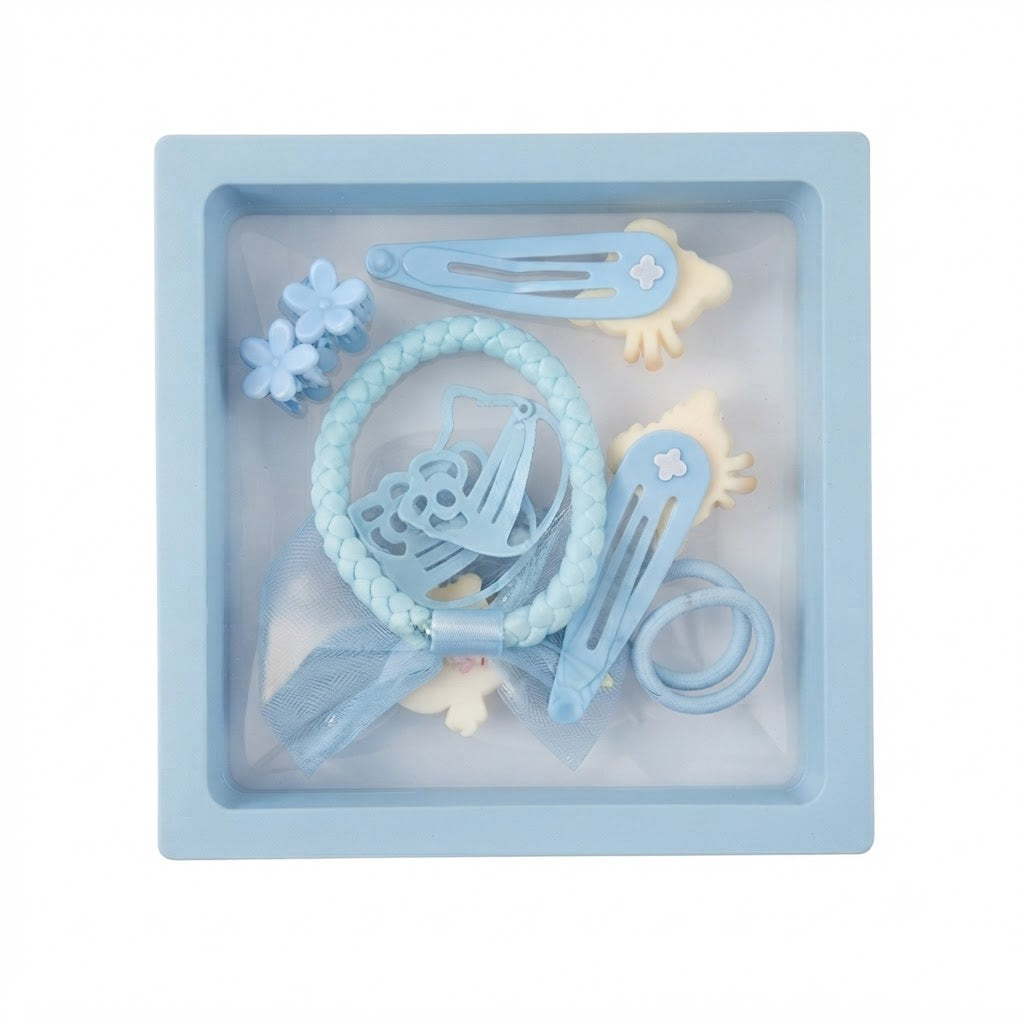 Cinnamoroll Cute Blue Hair Accessories & Bow Gift Set (8-Piece Set, HTX-2906)