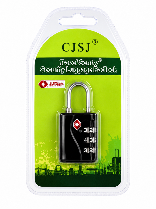CJSJ Travel Sentry TSA-Accepted 3-Digit Combination Luggage Lock – Black