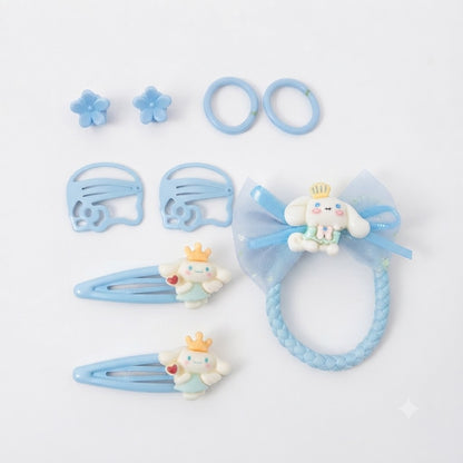 Cinnamoroll Cute Blue Hair Accessories & Bow Gift Set (8-Piece Set, HTX-2906)