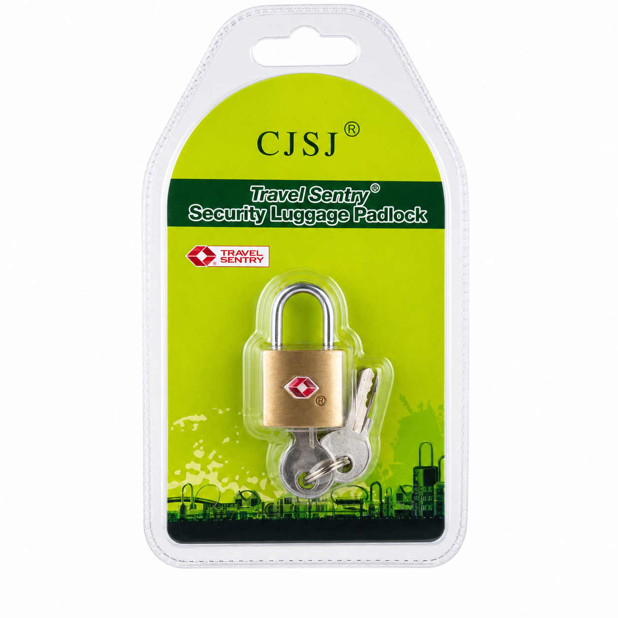 CJSJ Travel Sentry Key Luggage Padlock with 2 Keys – Gold