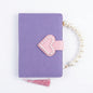 Pastel Purple PU Leather Journal with Pearl Handle & Heart Clasp