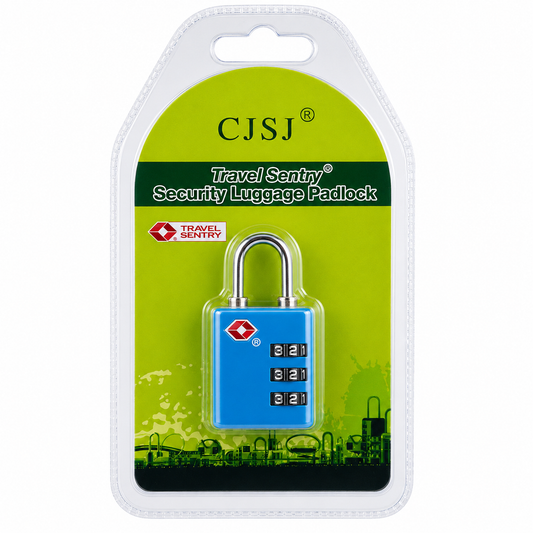 CJSJ Travel Sentry Approved 3-Digit Combination Luggage Padlock – Blue