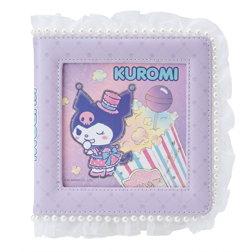 Sanrio Licensed Kuromi Square Planner Notebook - Purple PU Leather with Pearl Lace, 148x148mm.