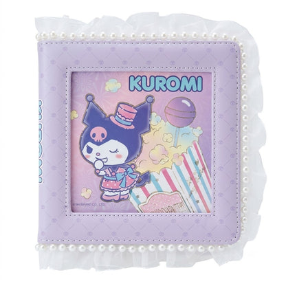 Sanrio Licensed Kuromi Square Planner Notebook - Purple PU Leather with Pearl Lace, 148x148mm.