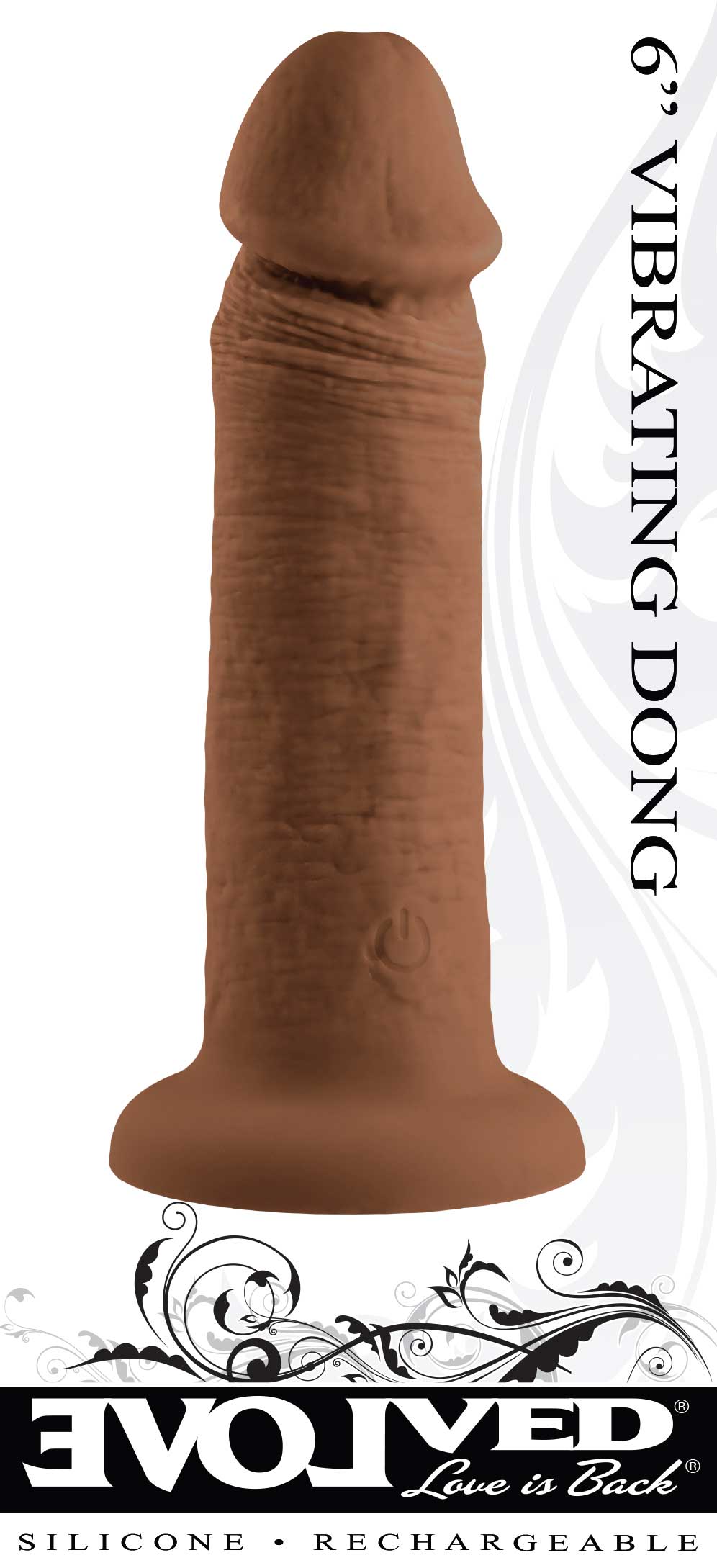 6 Inch Girthy Vibrating Dong - Dark