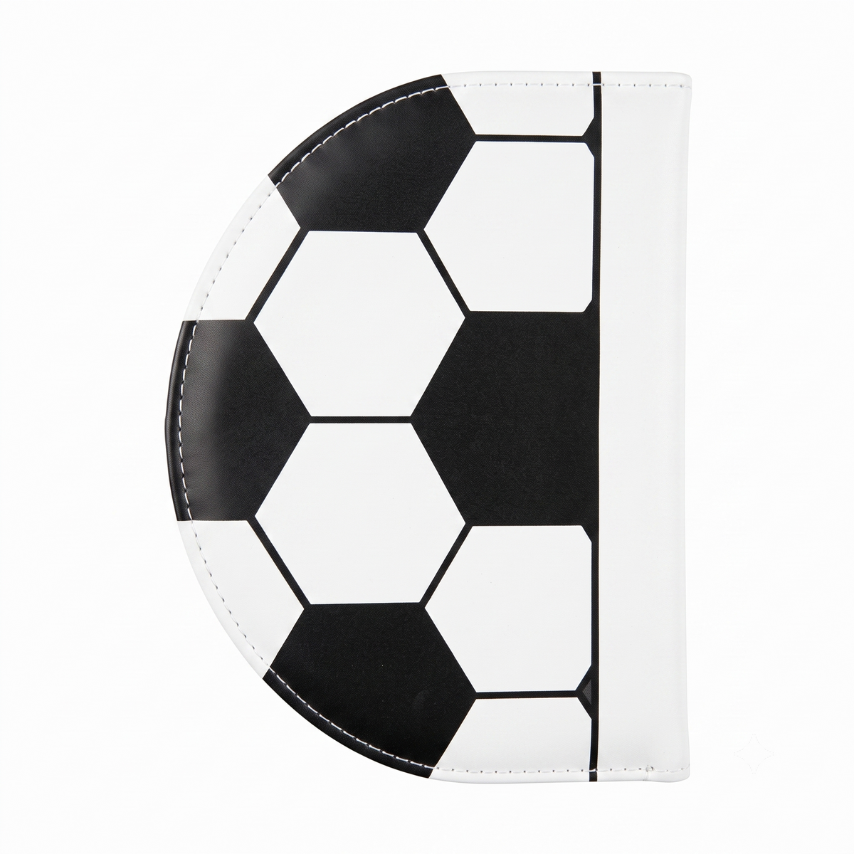 Soccer Ball D-Shaped Half-Moon Notebook (Blank / Lined)
