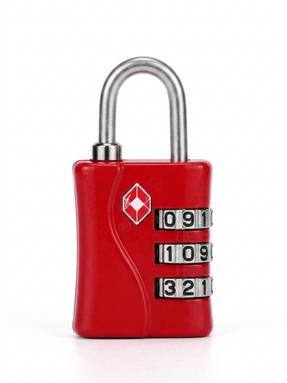 CJSJ Travel Sentry TSA-Approved 3-Digit Combination Luggage Padlock – Red