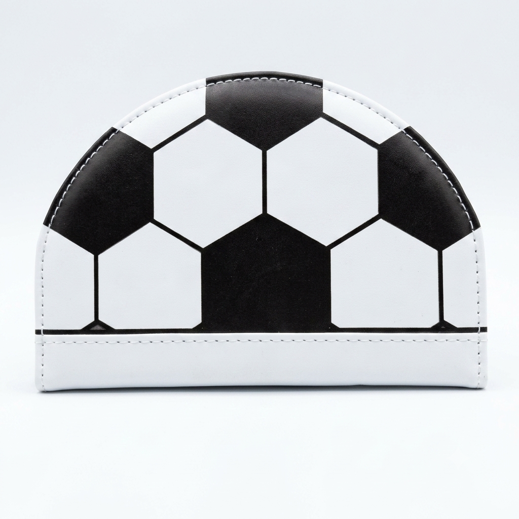 Soccer Ball D-Shaped Half-Moon Notebook (Blank / Lined)