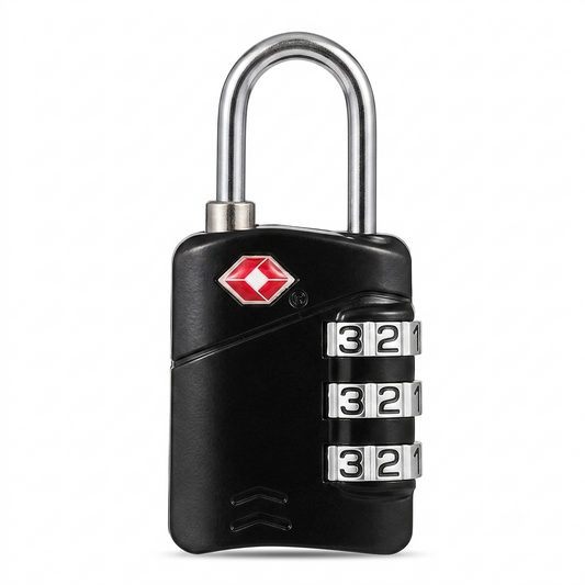 CJSJ Travel Sentry TSA-Approved 3-Digit Combination Luggage Padlock – Black