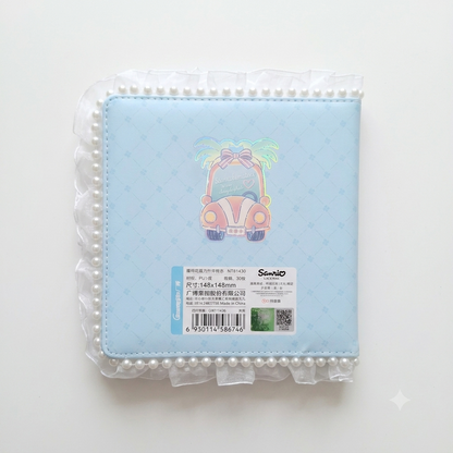 Sanrio Cinnamoroll Pearl Lace Square Journal – 148x148mm PU Leather Notebook (80 Sheets)