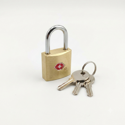 CJSJ Travel Sentry Key Luggage Padlock with 2 Keys – Gold