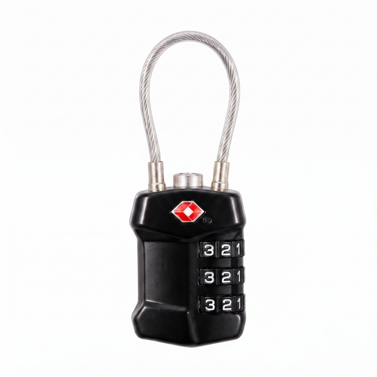 CJSJ TSA-527 TSA-Accepted 3-Digit Cable Luggage Lock – Black