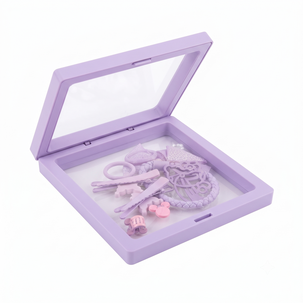 Hair Clips for Girls Kids & Teens – Cute Hair Accessories & Pins Set with Bow Scrunchie, Styling Kit & Transparent Display Box – Birthday Gift Items