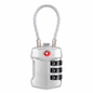 CJSJ TSA-Approved 3-Digit Combination Cable Luggage Lock – Silver