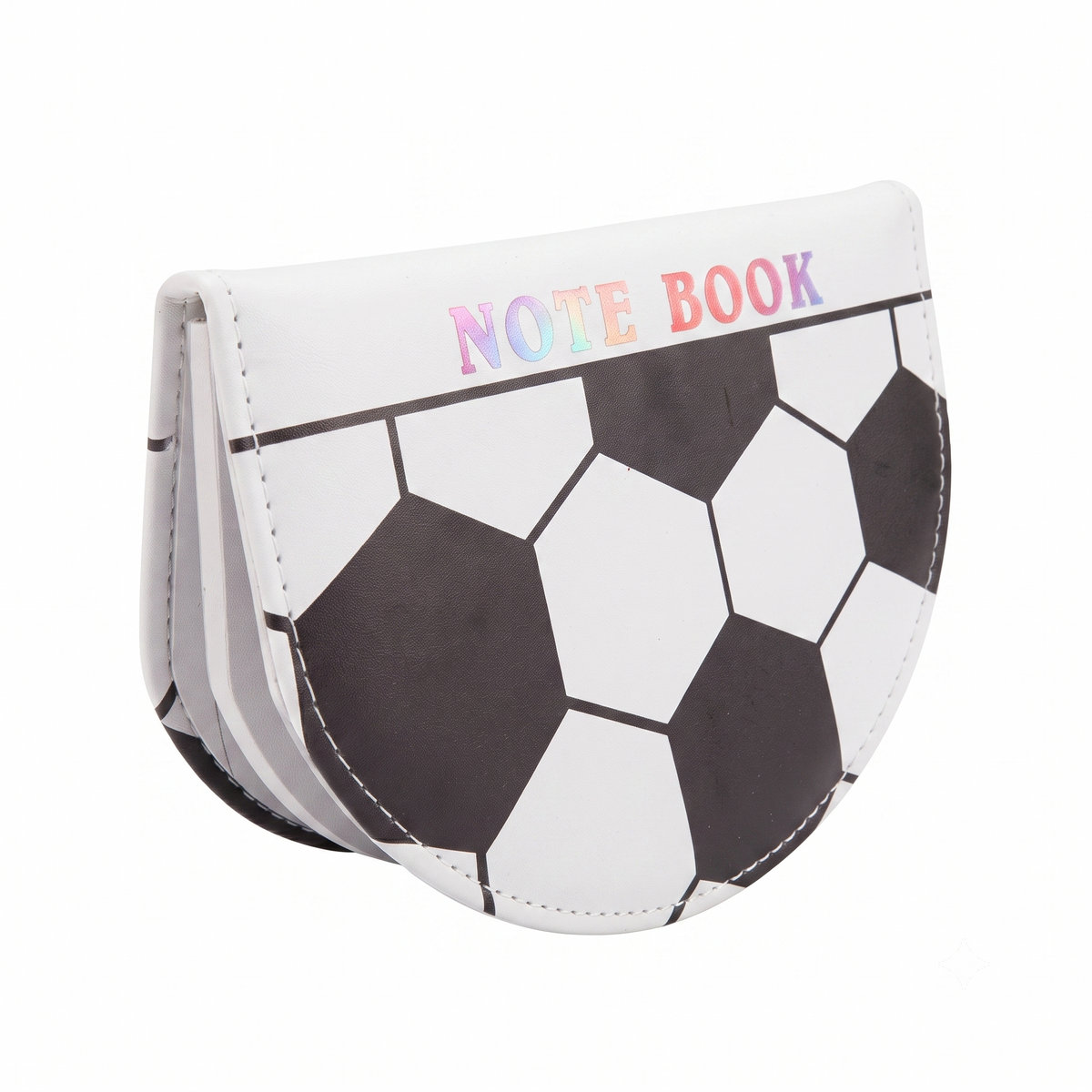 Soccer Ball D-Shaped Half-Moon Notebook (Blank / Lined)