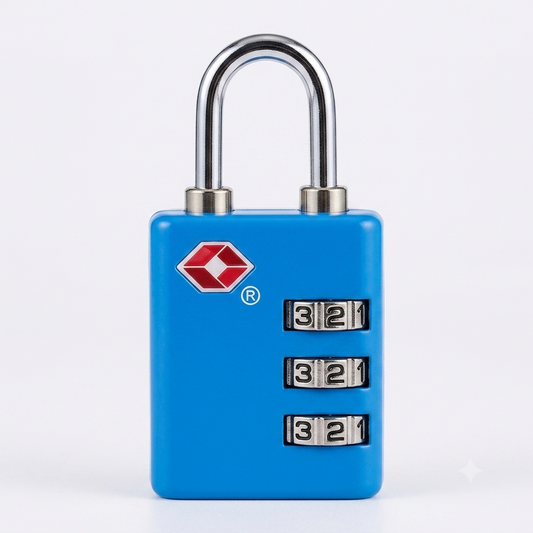 CJSJ Travel Sentry Approved 3-Digit Combination Luggage Padlock – Blue