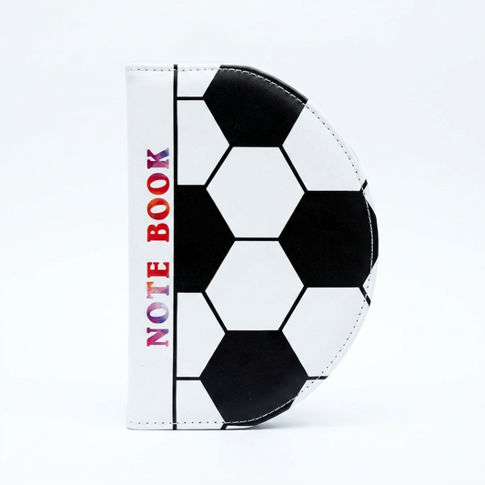 Soccer Ball D-Shaped Half-Moon Notebook (Blank / Lined)