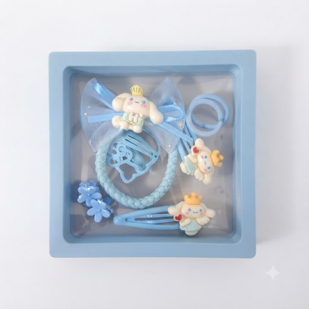 Cinnamoroll Cute Blue Hair Accessories & Bow Gift Set (8-Piece Set, HTX-2906)