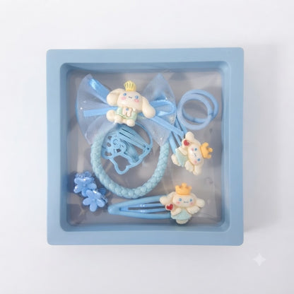Cinnamoroll Cute Blue Hair Accessories & Bow Gift Set (8-Piece Set, HTX-2906)