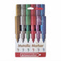 Amazcolor Cooky Metallic Marker Pens – 6-Pack Bullet Tip Multi-Surface Art & Craft Markers (MM092-6)