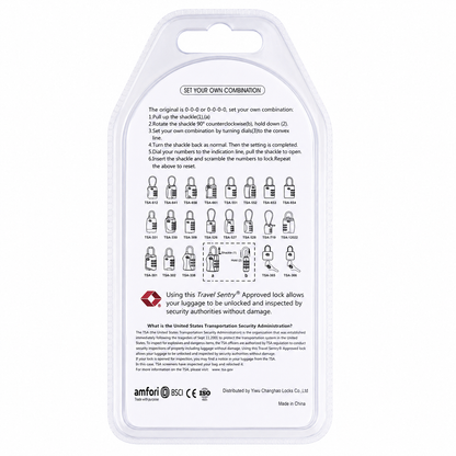 CJSJ Travel Sentry TSA-Approved 3-Digit Combination Luggage Padlock – Red