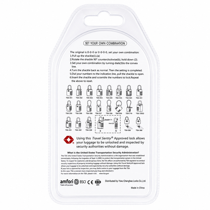 CJSJ TSA-Approved 3-Digit Combination Cable Luggage Lock – Silver