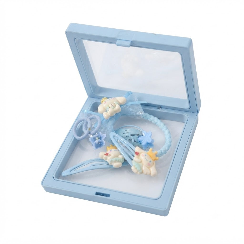 Cinnamoroll Cute Blue Hair Accessories & Bow Gift Set (8-Piece Set, HTX-2906)