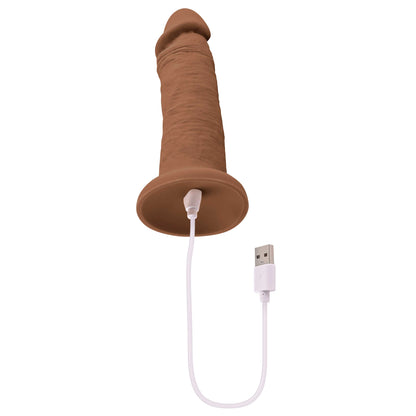 6 Inch Girthy Vibrating Dong - Dark